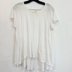 Free People We The Free Oversized White Flowy Top Short Sleeve Women Size Medium